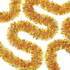72 Feet Christmas Tinsel Garland Shiny Metallic Tinsel Twist Garland Streamers Ornaments Long Glitter Christmas Tree Hanging Decorations for Party Holiday Wedding Birthday Tree Wall Rail (Gold)