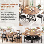 Round Dining Table Set for 4, Kitchen Table and Chairs for 4, Circle Table Round Pedestal Dining Room Dinner Dinette Table Set,5 Piece Space Saving Wood Kitchen & Dining Room Tables (Vintage, 42In)