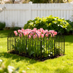 Decorative Garden Fence 17in x10ft,10 Panels Rustproof Metal No Dig Fence
