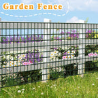 Green Metal Garden Fence, 72inch(H) x 50ft(L), 2 inch x 4 inch,12.5GA 2/3/4/5/6 Ft Tall Chicken Wire PVC Coated Welded Wire Mesh Roll for Dogs Border Yard Vegetable Plant Protection Poultry Netting