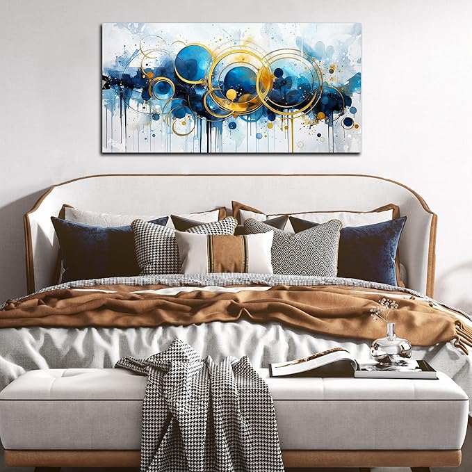 Abstract Art Work for Wall Decor - Large Canvas Wall Art for Living Room - Minimalist Art Ready to Hang Size 24" x 48"