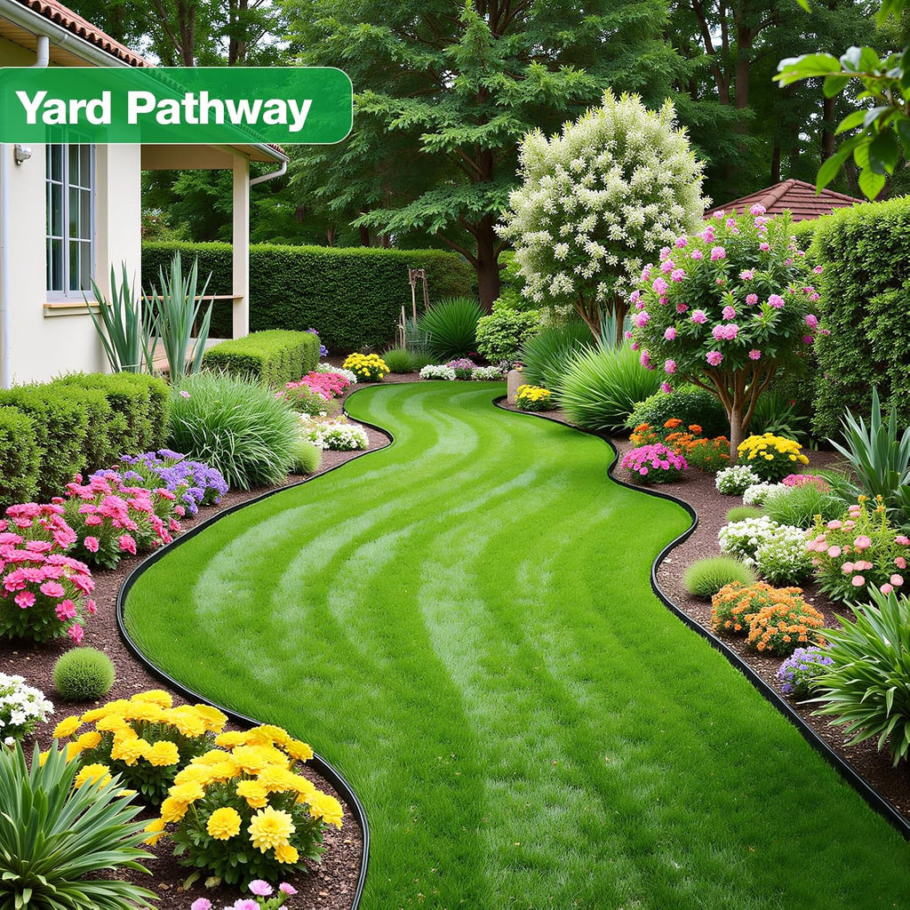 MIXC Garden Edging Border, 66FT 2 Inch Tall Plastic Landscape Edging with 100 Stakes, Flexible Tool-Free Lawn Border for Yard, Flower Bed & Landscaping