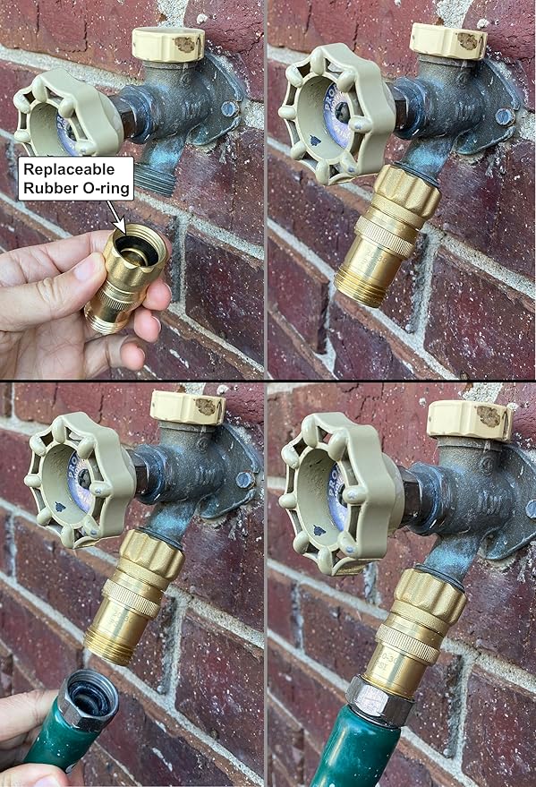 Heavy Duty 25 psi Water Pressure Regulator 3/4 inch Hose Thread Drip Irrigation System Pressure Reducer, Lead-Free Brass (With Regular and Screen O-Rings, 2, Count)