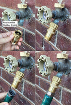 Heavy Duty 25 psi Water Pressure Regulator 3/4 inch Hose Thread Drip Irrigation System Pressure Reducer, Lead-Free Brass (With Regular and Screen O-Rings, 2, Count)