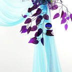 MDS Halloween Chiffon Draping Fabric - 2 Panel, 30" Wide x 20ft Long - Sheer Spooky Arbor & Canopy Drapery for Haunted House Backdrops, Party Ceilings, DIY Costumes & Themed Events - Teal