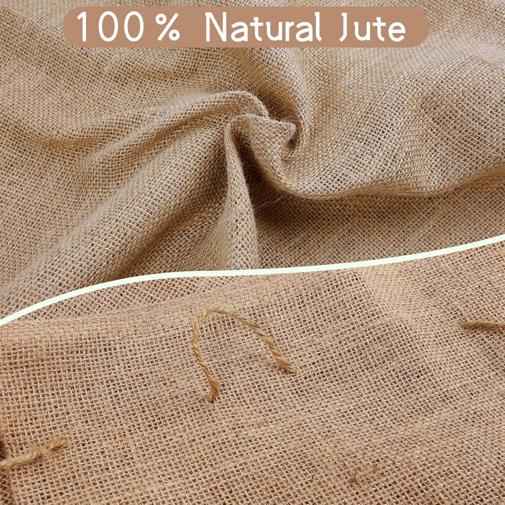 Kmise Premium Tightly Woven Burlap Potato Sack Race Bags (Pack of 6)，48"x25" Natural Jute Burlap Sacks for Kids & Adults, Reusable Eco-Friendly Grow Bag for Field Day Games & Harvest Storage