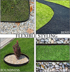 Landscape Edging 33FT, Garden Edging (4IN High) with 30pcs Spikes, Plastic Lawn Edging Flexible for Garden Flower Beds Tree Surrounds Yard Pathway, Black