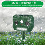 Ultrasonic Animal Repellent Outdoor Deer Repellent Devices Solar Powered,Squirrel Repellent Motion Detection, Waterproof Cat Dog Deterrent Rabbit Fox Pest Raccoon Rodent Repellent for Yard Farm Garden