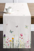 Maison d' Hermine Table Runner 100% Cotton Double Layer Table Runners 108 inches Long Decorative for Home Kitchen Dining Party Wedding Bridal Shower Spring Summer (Botanical Fresh, 14.50" x 108")