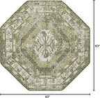 Unique Loom Outdoor Traditional Collection Area Rug - Valeria (5' 3" Octagon, Green/ Light Green)