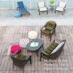 QILLOWAY Outdoor Chair Cushion for Patio Furniture, Waterproof Patio Cushions Set of 2 with Ties, Fade Resistant Replacement Pads for Outdoor Rocking Chairs,Sage
