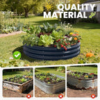 Pattiumo Galvanized Raised Garden Bed 4×4×1 FT, Round Metal Raised Garden Bed Outdoor Planter Box with Open Bottom, Rust-Resistant Steel Garden Bed for Vegetables Herbs Flowers, Easy Assembly