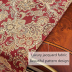 Luxury Vintage Table Runner 48 inches Long Embroidery Jacquard Fabric with Multi-Tassels Table Runners for Dining Room Dresser Wedding Christmas Thanksgiving Party Decorations (Red, 12X48inch)