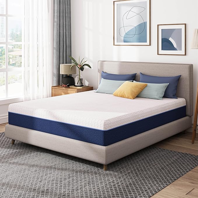 6 Inch Full Gel Cooling Memory Foam Mattress, Pressure Relief, Medium Firm Support，Mattress in a Box, CertiPUR-US Certified