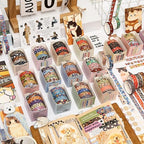 YUBBAEX 60 Rolls Value Washi Tape Pack Retro Arts Masking Tape Basic Patterns Decorative for DIY Crafts, Bullet Journal Supplies, Planners, Scrapbook, Card/Gift Wrapping (Autumn Kimono)