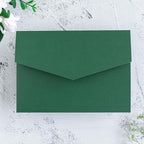 20 PCS Emerald Green Tri-fold Laser Cut Wedding Invitation Pockets for 5x7 Wedding Cards Bridal Shower Engagement Quinceanera Invitation