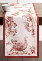 Maison d' Hermine Table Runner 100% Cotton Double Layer Table Runners 108 inches Long for Thanksgiving Christmas Decorations Home Kitchen Dining Party Wedding (Holy Jouy - Red, 14.5" x 108")