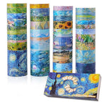 emmoolife 32 Rolls Washi Tape Set, Oil Painting Decorative Masking Tape, Van Gogh Adhesive Tape for Bullet Journal, DIY Crafts Gift, Party Decorations, Junk Journal, School Supplies
