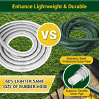 Garden Hose - Water Hose 50 FT with Swivel Handle, Flexible, Heavy Duty, No Kink, Lightweight Metal Hose for Outdoor, Yard, 304 Stainless Steel