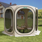 Werph 10x10 Pop Up Screen Tent, Mosquito Net Gazebo, UV Resistant, Beige