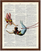 Poster Master Dictionary Art Poster - Acrobat Print - Circus Art - Entertainment Art - Gift for Men, Women & Performer - Chic Decor for Living Room, Bedroom, Dorm or Office, 11x14 Brown Framed