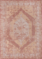 Unique Loom Outdoor Traditional Collection Area Rug - Valeria (10' x 14' 1" Rectangle, Rust Red/ Ivory)