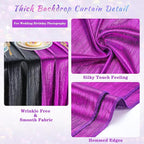 Purple Sequin Backdrop Curtains - 4.8x8FT Wrinkle-Free Glitter Drapes for Halloween Decoration Birthdays Weddings Graduations