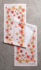 Maison d' Hermine Table Runner 100% Cotton Single Layer Table Runners 48 inches Long for Thanksgiving Christmas Decorations Home Kitchen Dining Party Wedding (Crystal Star, 14.5" x 48")