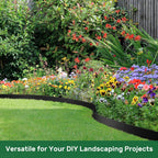 AGTEK Garden Edging 49FT Landscape Edging Kit 3 Inch Height Plastic Garden Border No Dig Lawn Border for Yard Flower Bed with 30 Stakes