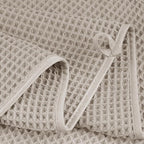 POLYTE Microfiber Quick Dry Lint Free Bath Sheet, 70 x 35 in, Set of 2 (Beige, Waffle Weave)