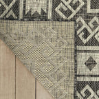 Antep Rugs Patio 8x10 Outdoor/Indoor Southwest Aztec Native Area Rug (Gray, 7'10" x 10')