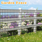 Black Metal Garden Fence, 48inch(H) x 100ft(L), 2 inch x 4 inch,12.5GA 2/3/4/5/6 Ft Tall Chicken Wire PVC Coated Welded Wire Mesh Roll for Dogs Border Yard Vegetable Plant Protection Poultry Netting