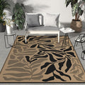 GENIMO Outdoor Rug 6' x 9' Waterproof for Patio Clearance, Reversible Plastic Straw Camping Carpet, Lightweight Mats for Rv, Backyard, Deck, Porch, Picnic, Beach, Balcony, Black & Brown