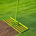 Lawn Leveling Rake 30"x10" - Stainless Steel with Adjustable 30"-74" Handle, Anti-Flipping Lawn Tool for Garden, Farm, Backyard, Golf Course