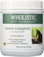 Wholistic Pet Organics Canine Complete - Dog Multivitamin Powder - 2 Lb - Daily Dog Vitamins and Supplements for Homemade Food - Immune System, Skin, Coat & Overall Health - Small and Large Breed