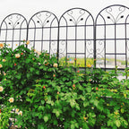 2 Pack Metal Garden Trellis 86.7" Tall Outdoor Climbing Plant Support for Roses, Flowers, Rustproof Durable Black Galvanized Tube, Lawn Garden Fence Decor Screen (2, Black curves-86.7" H)