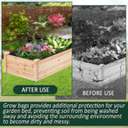 FULEIYA 1PCS Raised Garden Bed Liner Fabric Raised Garden Bed Breathable Drainage Rectangle Grow Bags with Handles Fabric Garden Bed for Outdoor Garden Bed Holds Soil - 4ft x 2ft x 1ft