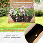 Metal Raised Garden Bed with Trellis, 2-in-1 Planter Box & Privacy Screen for Climbing Plants, Outdoor Standing Flower Bed with Drainage Holes, 35.4" L x 15.7" W x 70.1" H, Acacia Wood Grain-Louvered