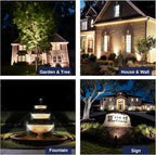 Low Voltage Spotlight LED - 12V Outdoor Light Fixture Weather Proof, Brass Landscape Lights Hardwired, Bronze for Flag Sign with Neutral White MR16 Removable Bulbs (10 Pack)