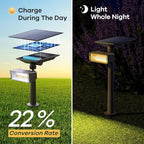 Consciot Warm White Solar Spot Lights Outdoor,Dusk-to-Dawn 600LM 360°Adjustable Solar Landscape Spotlights with IP65 Waterproof Solar Lights Outdoor,3 Brightness for Garden Yard Doorway Lawn, 4 Pack
