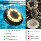 Solar Ground Lights, Warm White 12-Pack – 2-in-1 Waterproof Outdoor Disk Lights