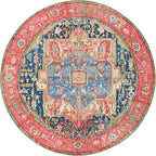 Unique Loom Outdoor Traditional Collection Area Rug - Limon (7' 1" Round Multi/Red)