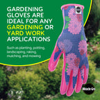 Miracle-Gro Women's Nitrile Coated Grip Floral Pattern Gardening Work Gloves, Extreme Comfort, Excellent Grip, Water Resistant, Pink/Purple, Small, (MG37126/WSM)