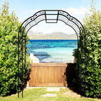 Metal Garden Arch 98.4" H Garden Arbor Trellis for Outdoor Climbing Plants Support Rose Lawn Tall Super Large Event Arch(XL, Black)