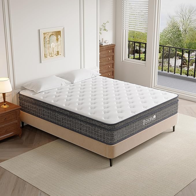 Full Mattress 10 Inch | Hybrid Mattresses Full Size in a Box | Medium Firm Memory Foam and Individual Pocket Springs | Fiberglass Free Bed Mattres | Breathable | CertiPUR-US