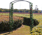 Steel Garden Arch, 7'2" High x 4'7" Wide, Garden Arbor for Various Climbing Plant, Outdoor Garden Lawn Backyard