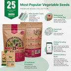 Organo Republic 25 Vegetable Seeds Variety Pack - 16,850+ Non-GMO Heirloom Seeds for Planting Vegetables & Fruits in Individual Seed Packets, Home Garden Seed for Hydroponic, Indoor & Outdoor Garden