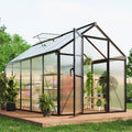 Garvee 6 x 10 FT Greenhouse, Greenhouses for Outside, Polycarbonate Greenhouse with Aluminum Frame, Lockable Door and Ajustable Roof Vent for Backyard, Green Houses for Outside Garden Backyard, Patio