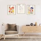Flower Market Wall Art Prints Botanical Aesthetic Decor Minimalist Poster Inspirational Theme Flower Line Photo Vintage Abstract Pictures Canvas Wall Art Colorful Floral Wall Decor for room (8x10