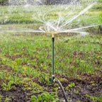 3-Arm Garden Sprinkler,360 Degree Rotating Lawn Sprinklers with Adjustable Tripod Base,Yard Sprinkler for Large Area Coverage,Hose Attachment Water Sprayer for Lawn,Garden,Animal Deterrent